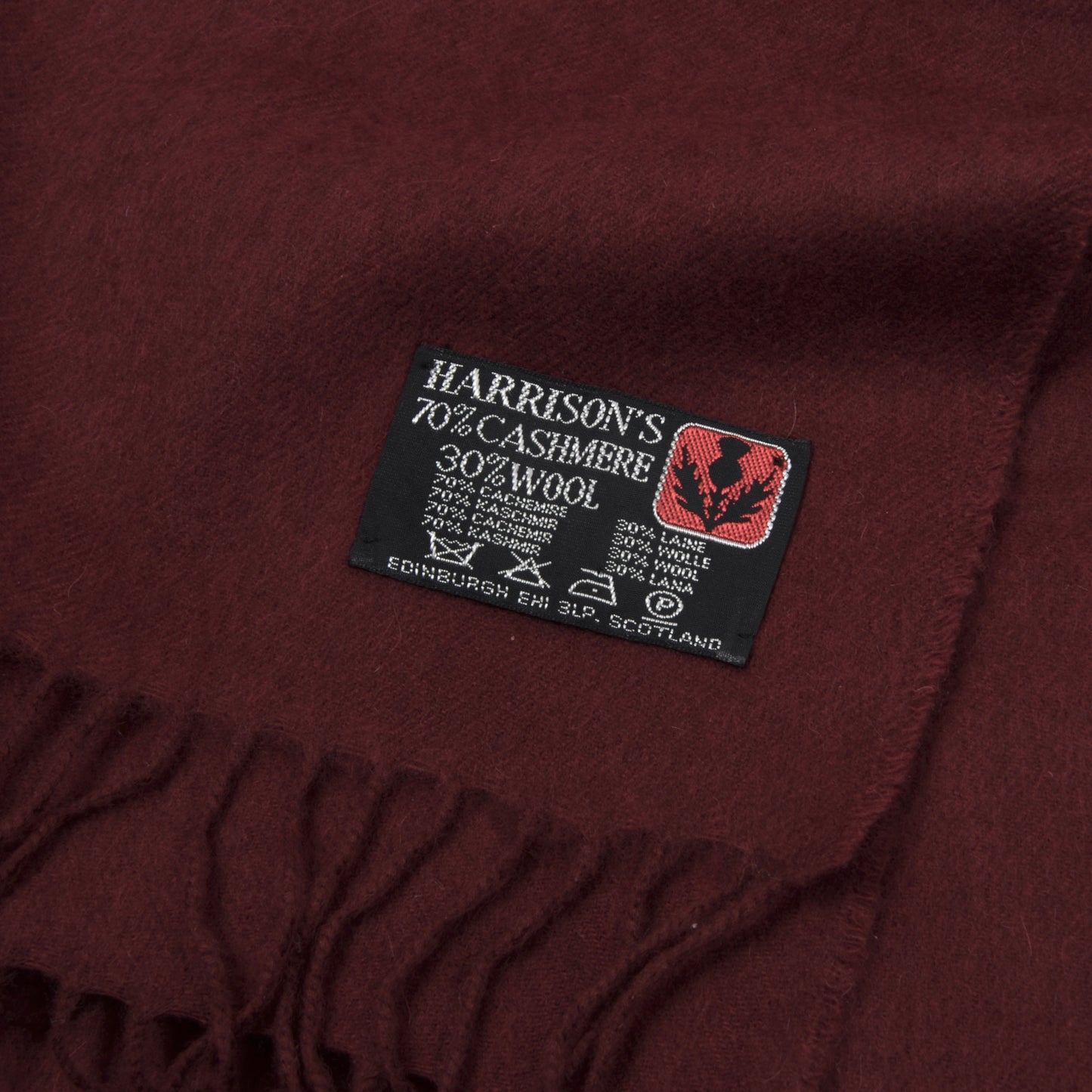 Harrison's 70/30 Cashmere/Wool Scarf - Burgundy