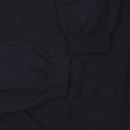 Ermenegildo Zegna Knit Cotton Polo Sweater Size L 52 - Navy Blue
