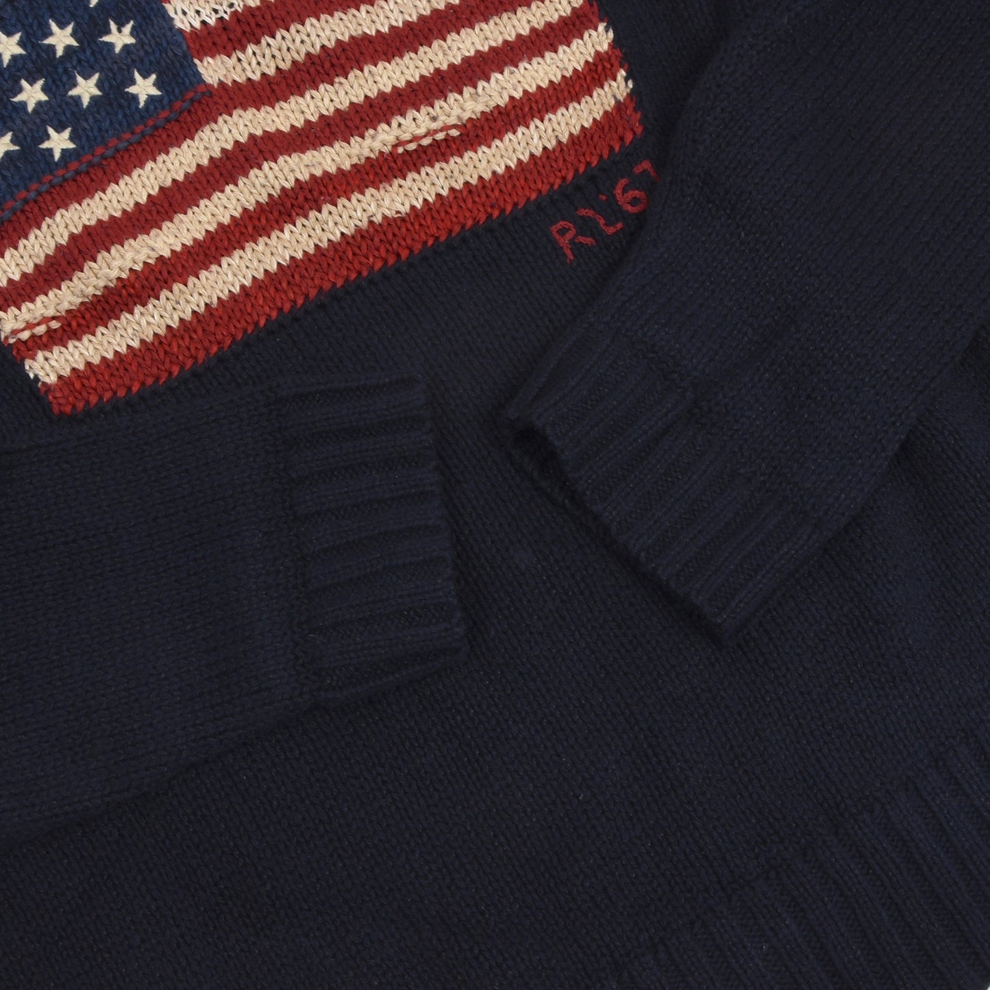 Polo Ralph Lauren American Flag Cotton/Linen Sweater Size XL - Navy Blue