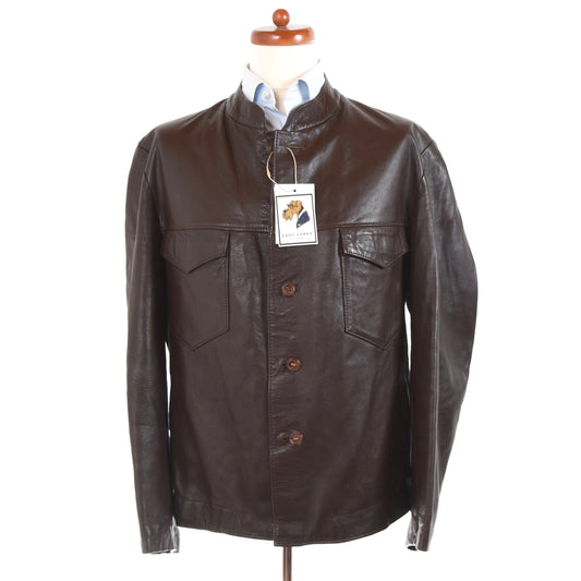 Classic Vintage Leather Jacket - Brown