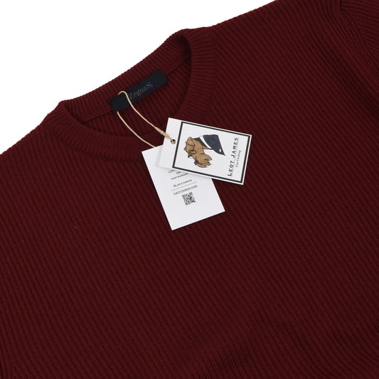 Ermenegildo Zegna Sport Thick Wool Sweater Size L - Burgundy