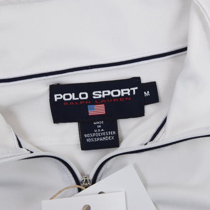 Vintage Polo Sport 1/4 Zip Spandex Shirt Größe M - weiß