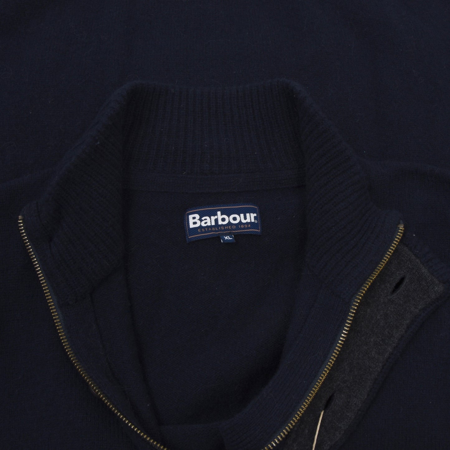 Barbour Strickjacke aus 100 % Wolle, Größe XL, Marineblau