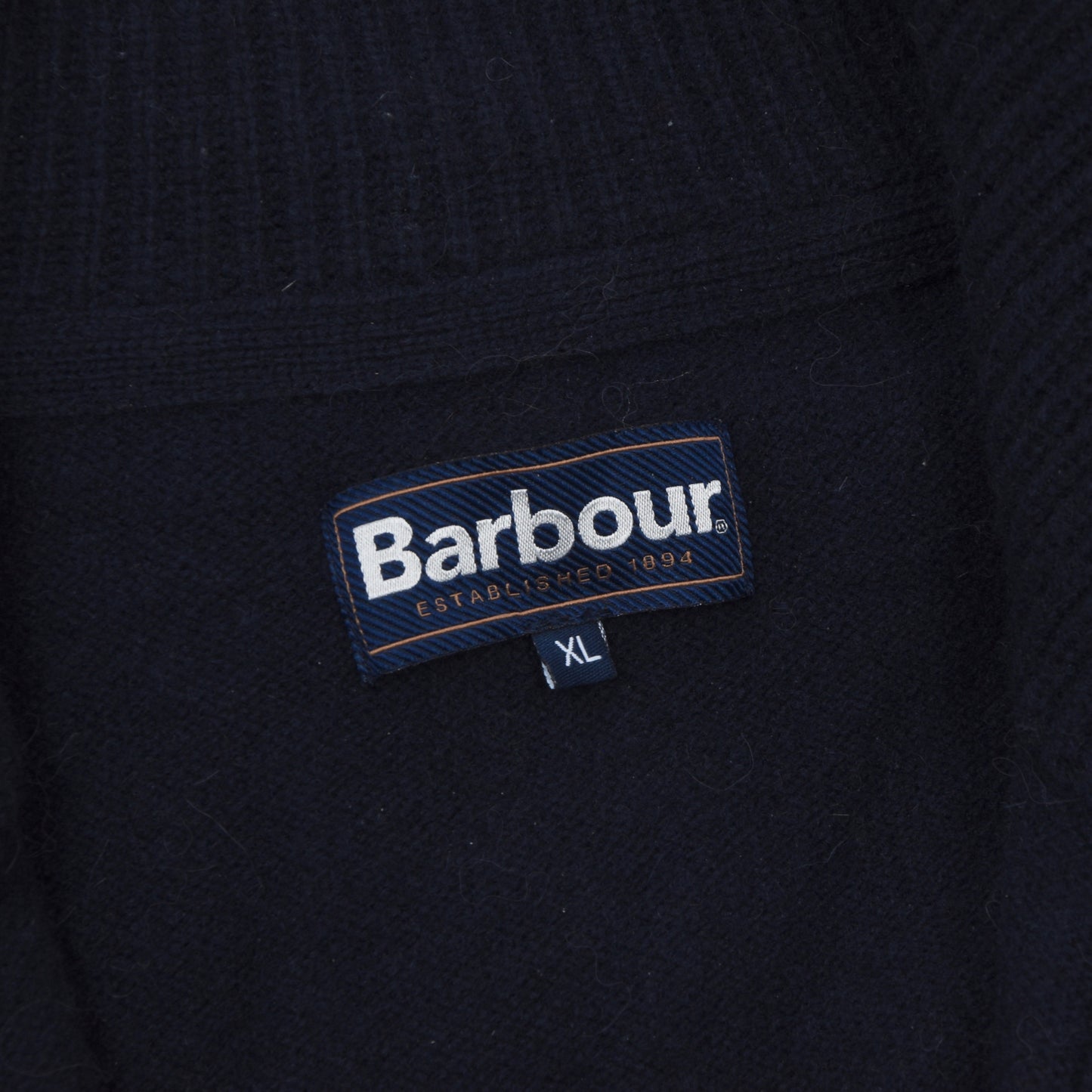 Barbour Strickjacke aus 100 % Wolle, Größe XL, Marineblau