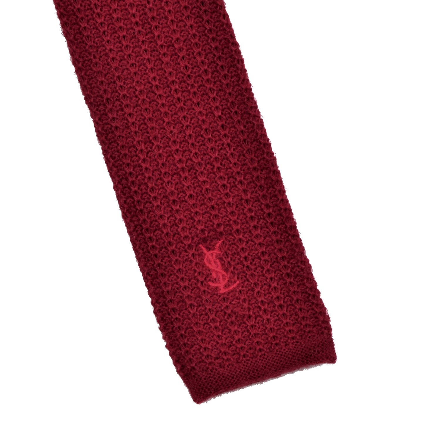 YSL-Krawatte aus gestrickter Wolle und Alapaca - Rot