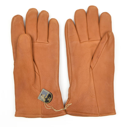 Lined Chamois/Goat Leather Gloves Size 8 - Whiskey