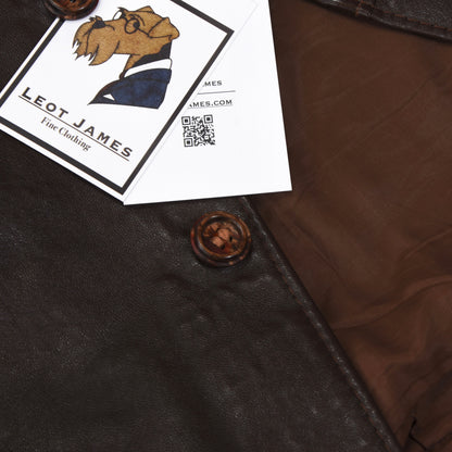 Classic Vintage Leather Jacket - Brown