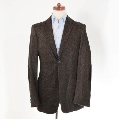 Burberry London Wolle/Seide Donegal Tweed Jacke Größe 50 - Braun