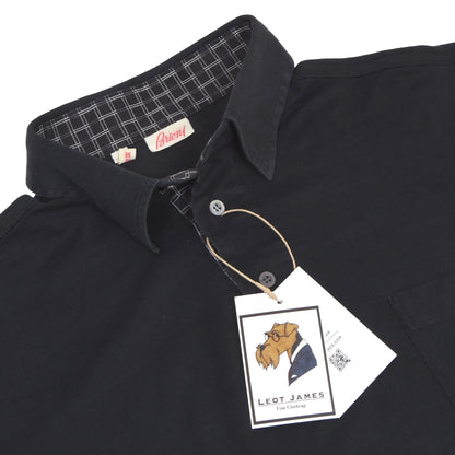 Brioni Polo Shirt Size L - Black/Charcoal