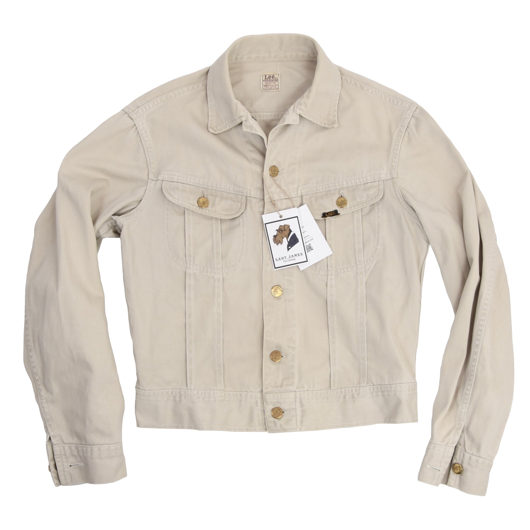 1960s Lee Westerner 100-J Denim Jacket Size 38R - Beige/Off-White