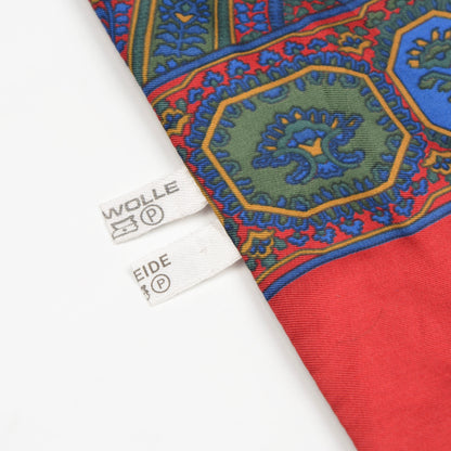 Doppelseitiger Paisley-Kleiderschal aus Seide/Wolle - Rot