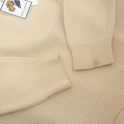 Ermenegildo Zegna Thick Wool Sweater Size L - Cream