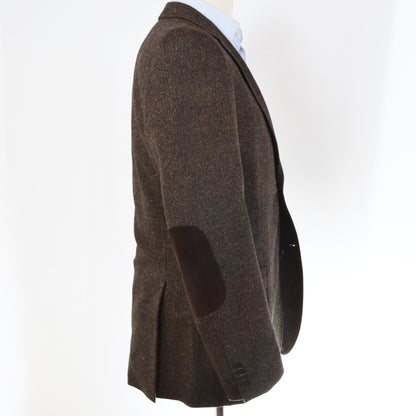 Burberry London Wool/Silk Donegal Tweed Jacket Size 50 - Brown