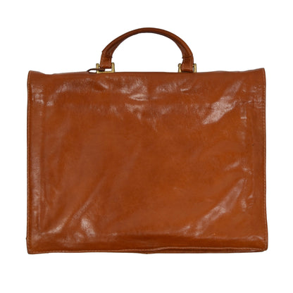 Rafarino Leather Briefcase - Cognac Tan
