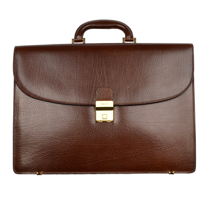 Bally Switzerland Leather Briefcase - Brown