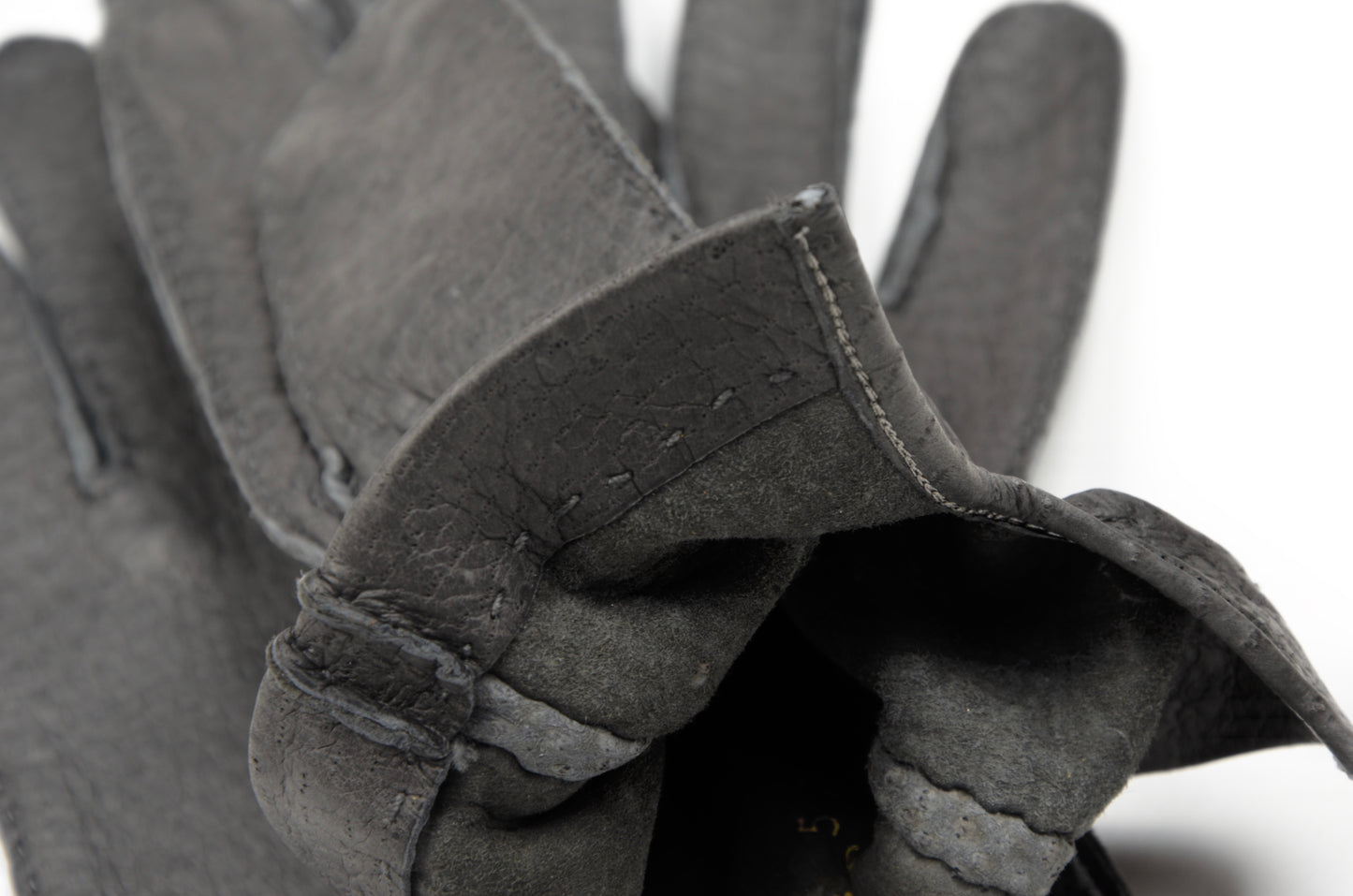 Ungefütterte Peccary-Handschuhe Größe 8 3/4 - Grau