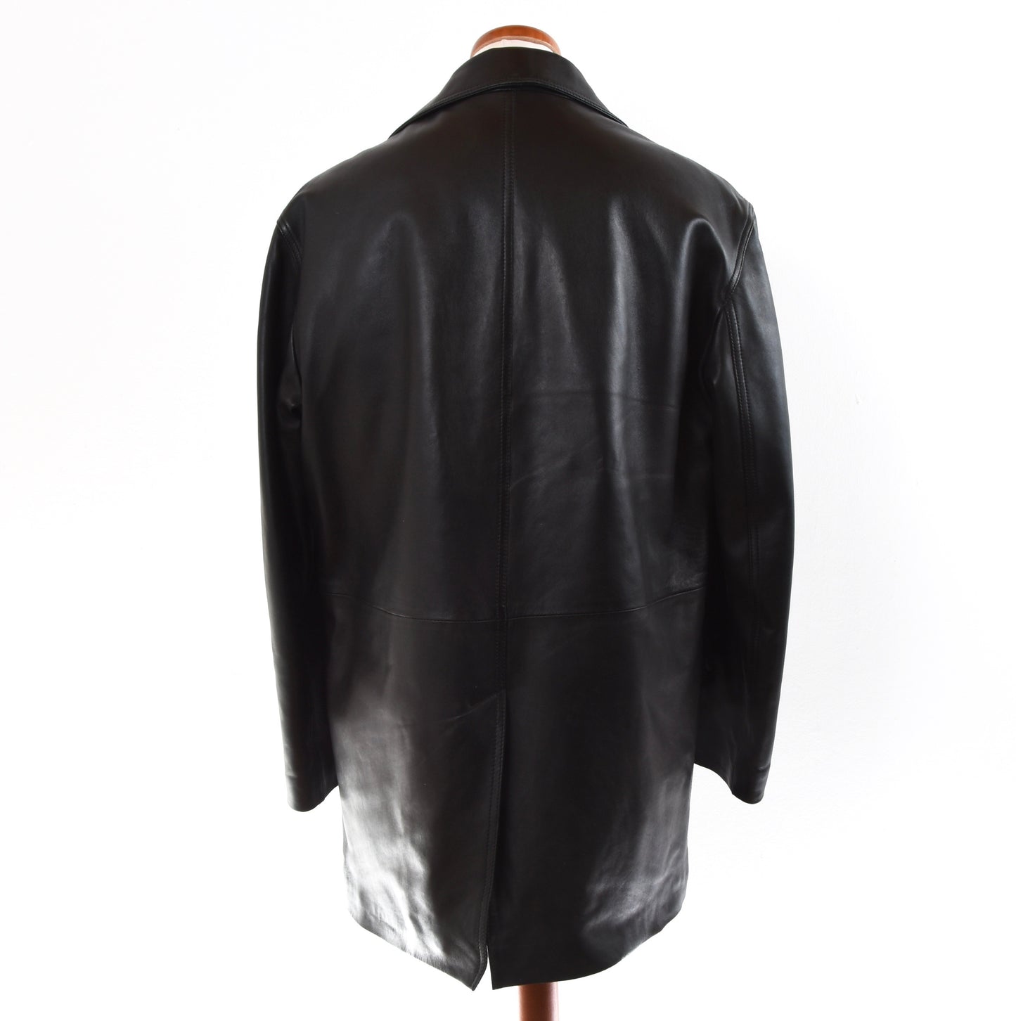 Enrico Mandelli Leather Jacket + Cashmere Lining Size 52 - Black