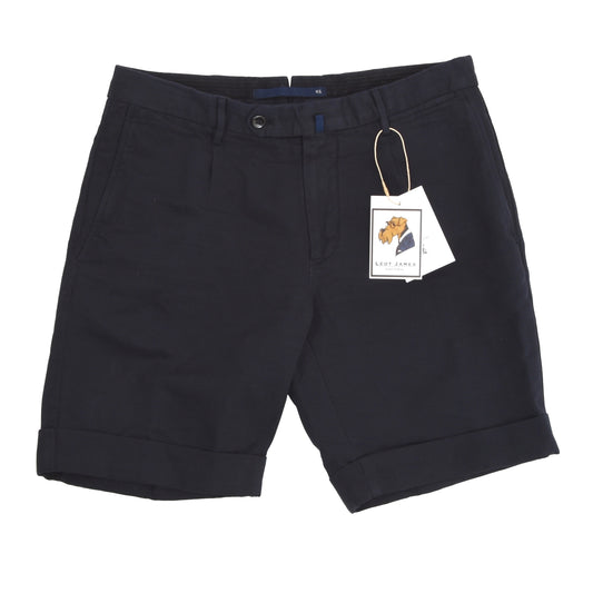 Incotex Chinolino-Leinen/Baumwoll-Shorts Größe 46 – Marineblau