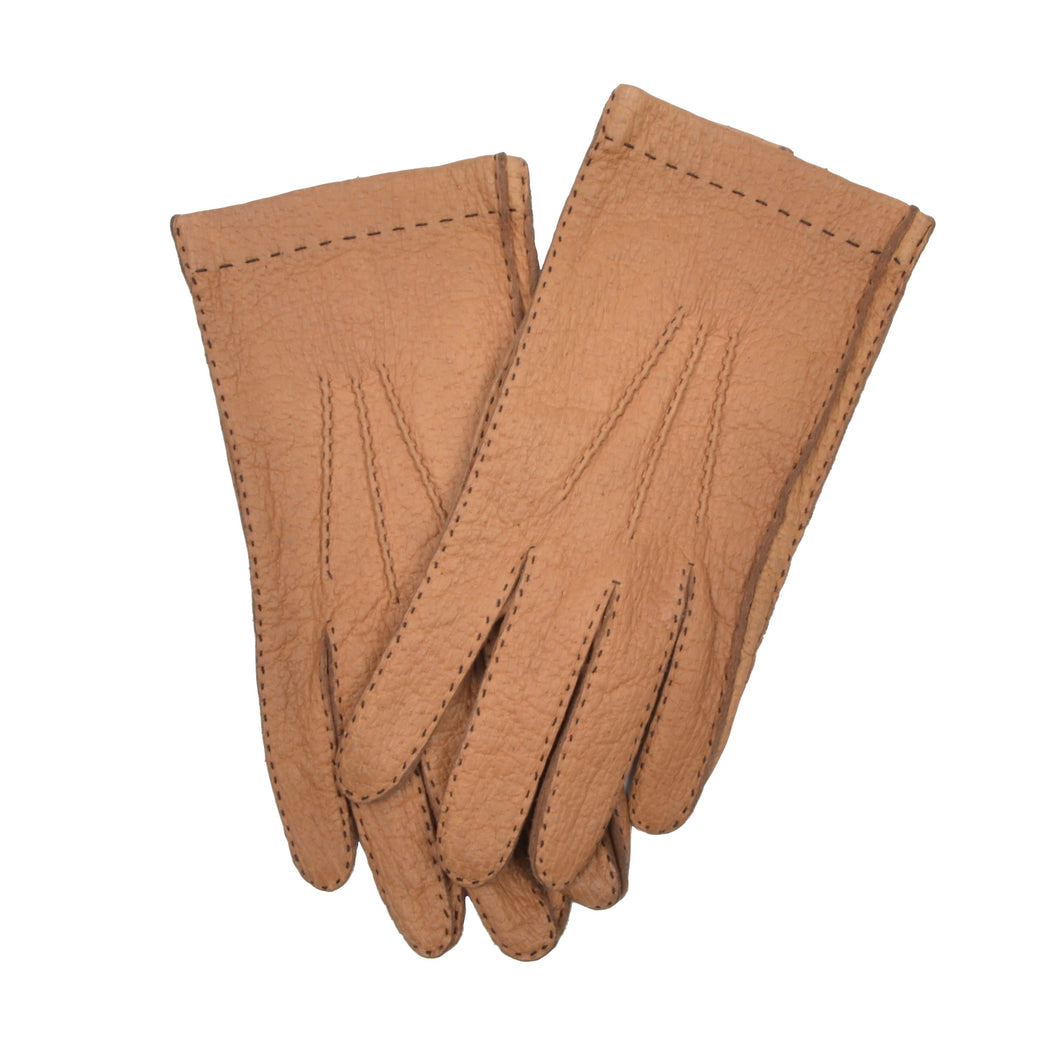 Ungefütterte Peccary-Handschuhe Größe 8 - Hellbraun