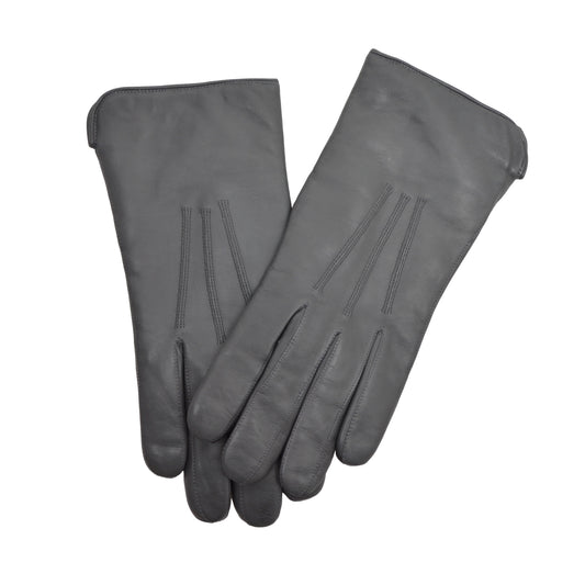 Lined Leather Dress Gloves - Grey