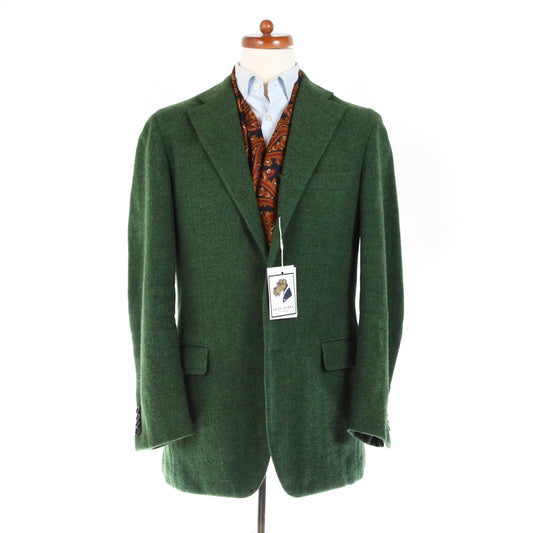 Raffaele Caruso Yorkshire Tweed Wool Jacket Size 50 - Green