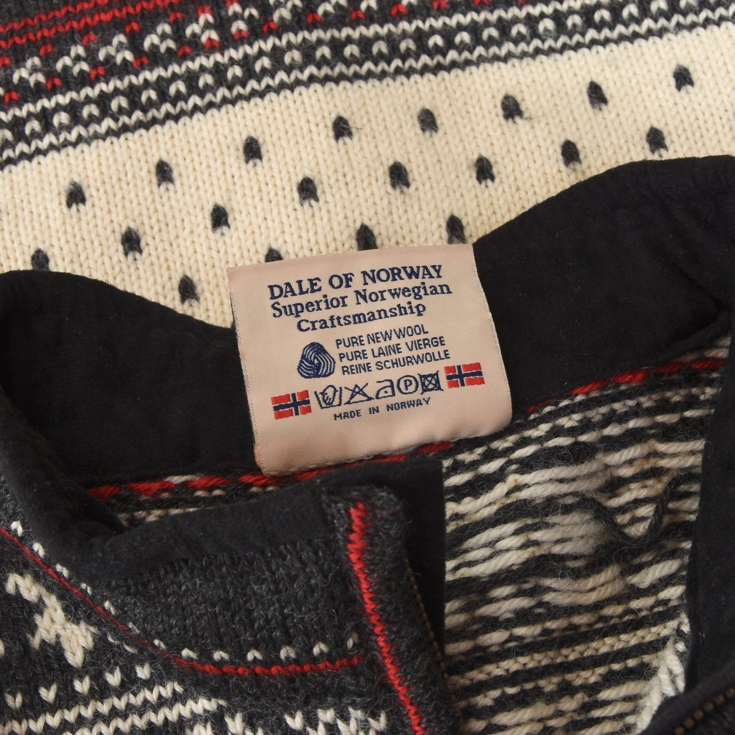 Dale of Norway Wollpullover mit Reißverschluss Größe M - Creme