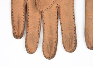 Ungefütterte Peccary-Handschuhe Größe 8 - Hellbraun