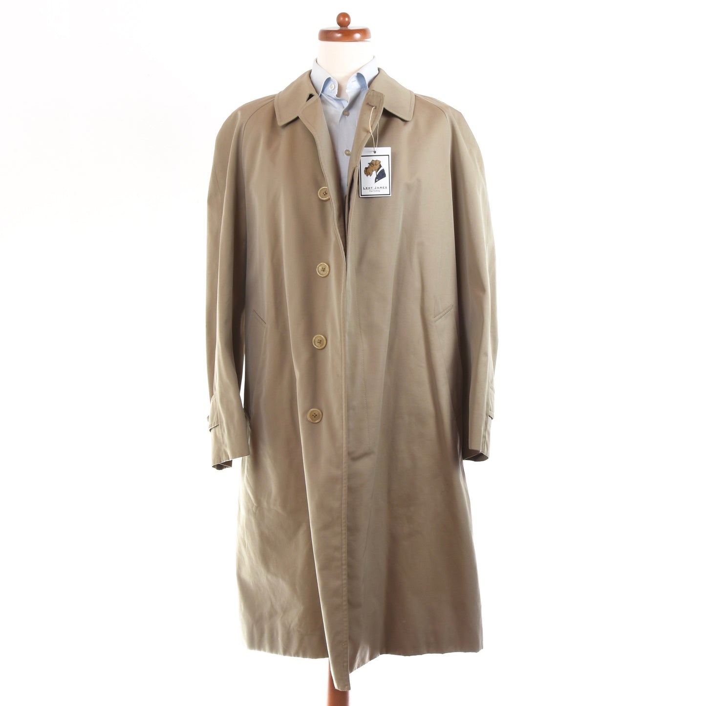 Aquascutum Classic Trenchcoat aus 100 % Baumwolle, Größe 42, Regular – Hellbraun/Beige