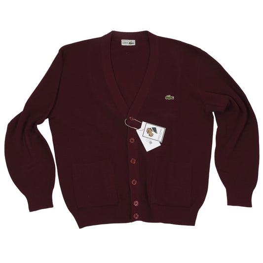 Vintage Lacoste Cardigan Sweater Size 5 - Burgundy