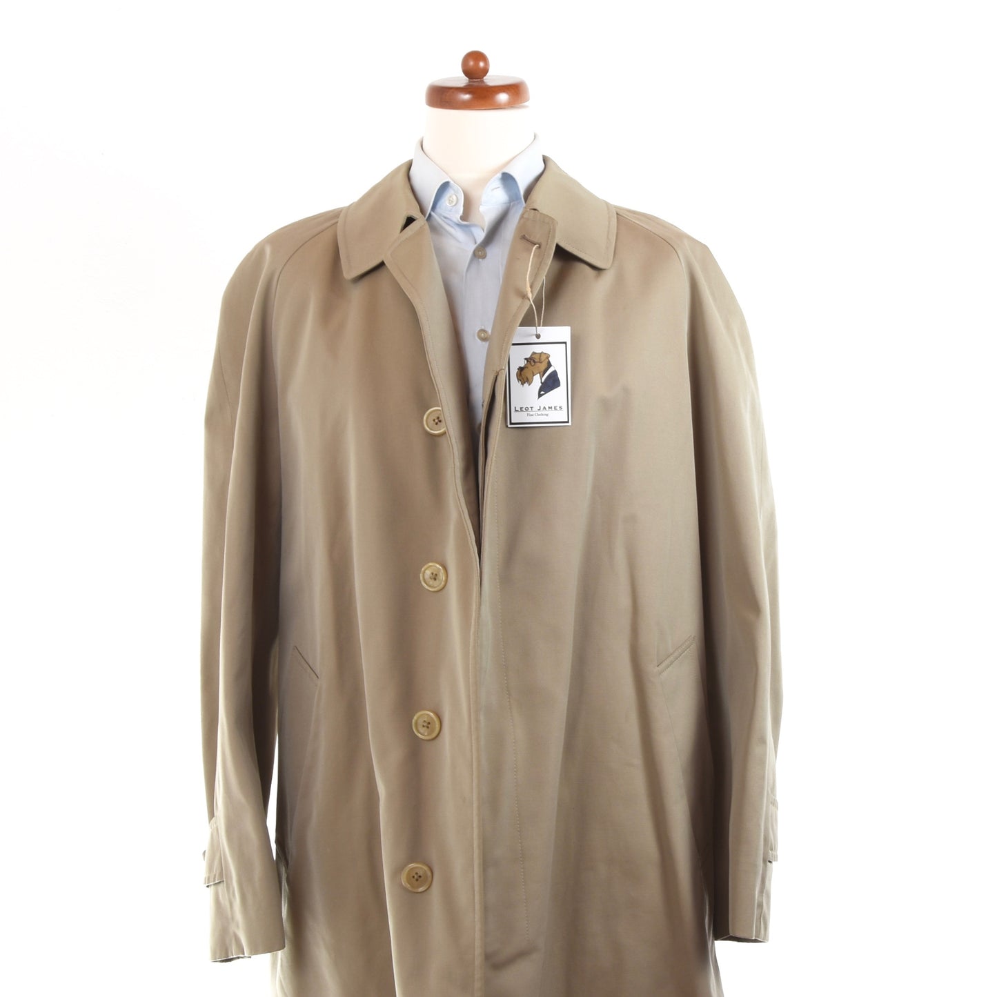 Aquascutum Classic Trenchcoat aus 100 % Baumwolle, Größe 42, Regular – Hellbraun/Beige