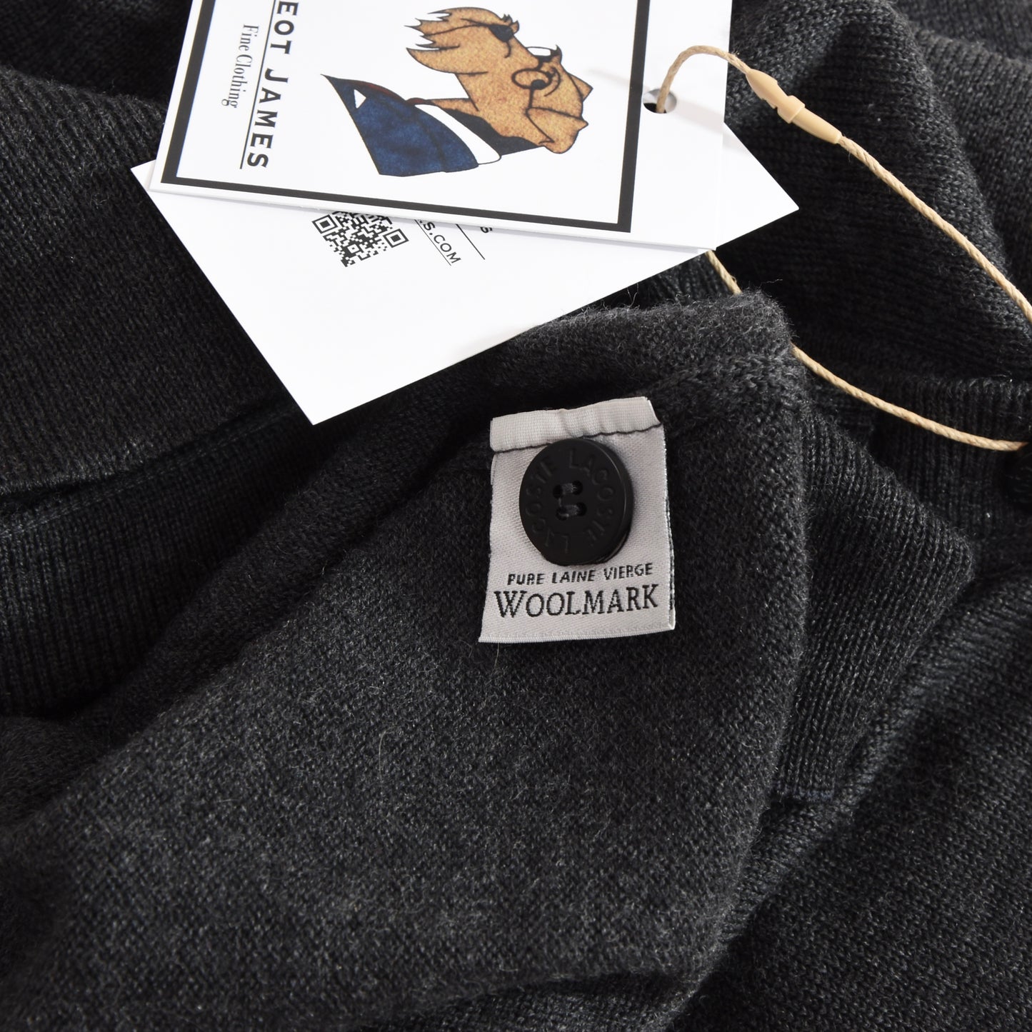 Lacoste Wool Cardigan Pullover Größe 4 - Anthrazit