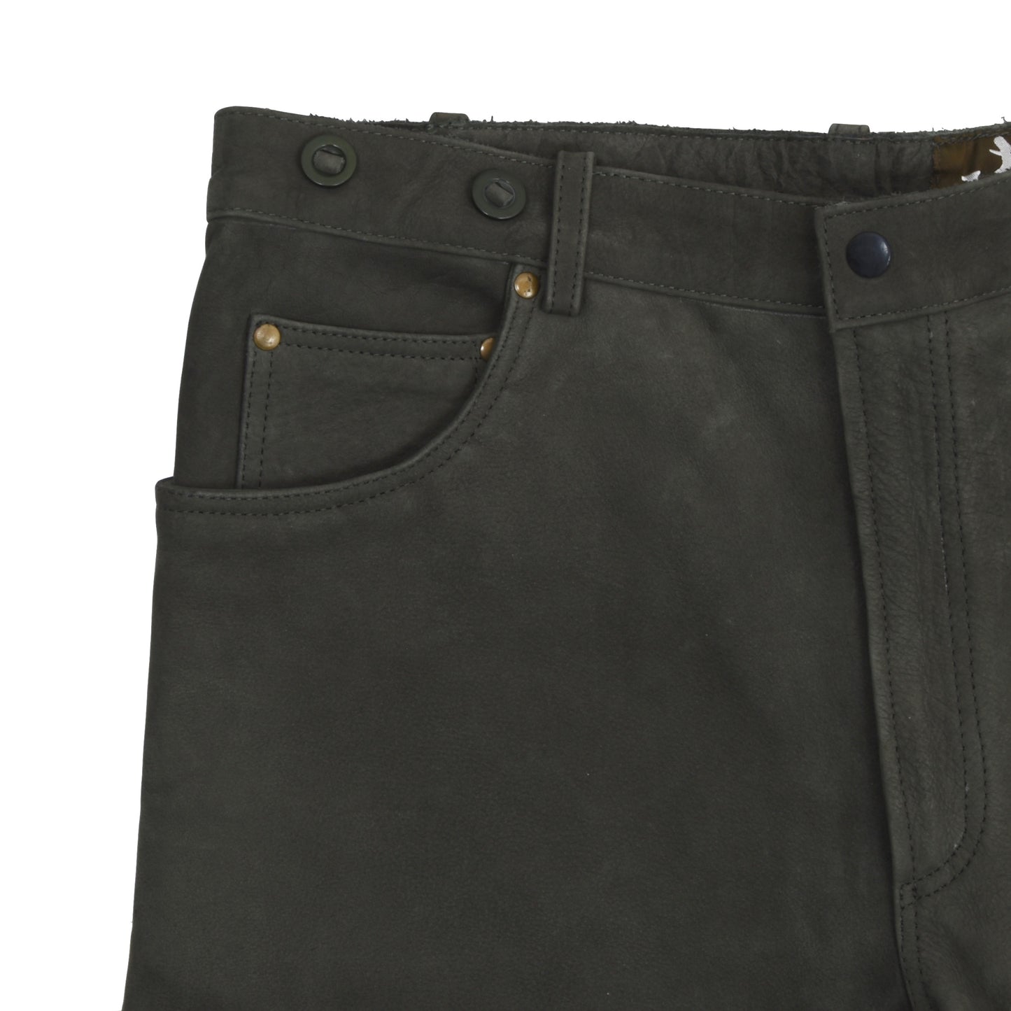 Il Lago Leather Pants Size 56 - Dark Green