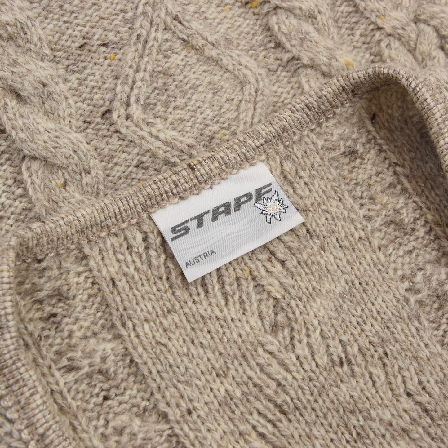 Stapf Tirol Cableknit Wool/Cotton/Silk Sweater Vest Size 58 - Oatmeal