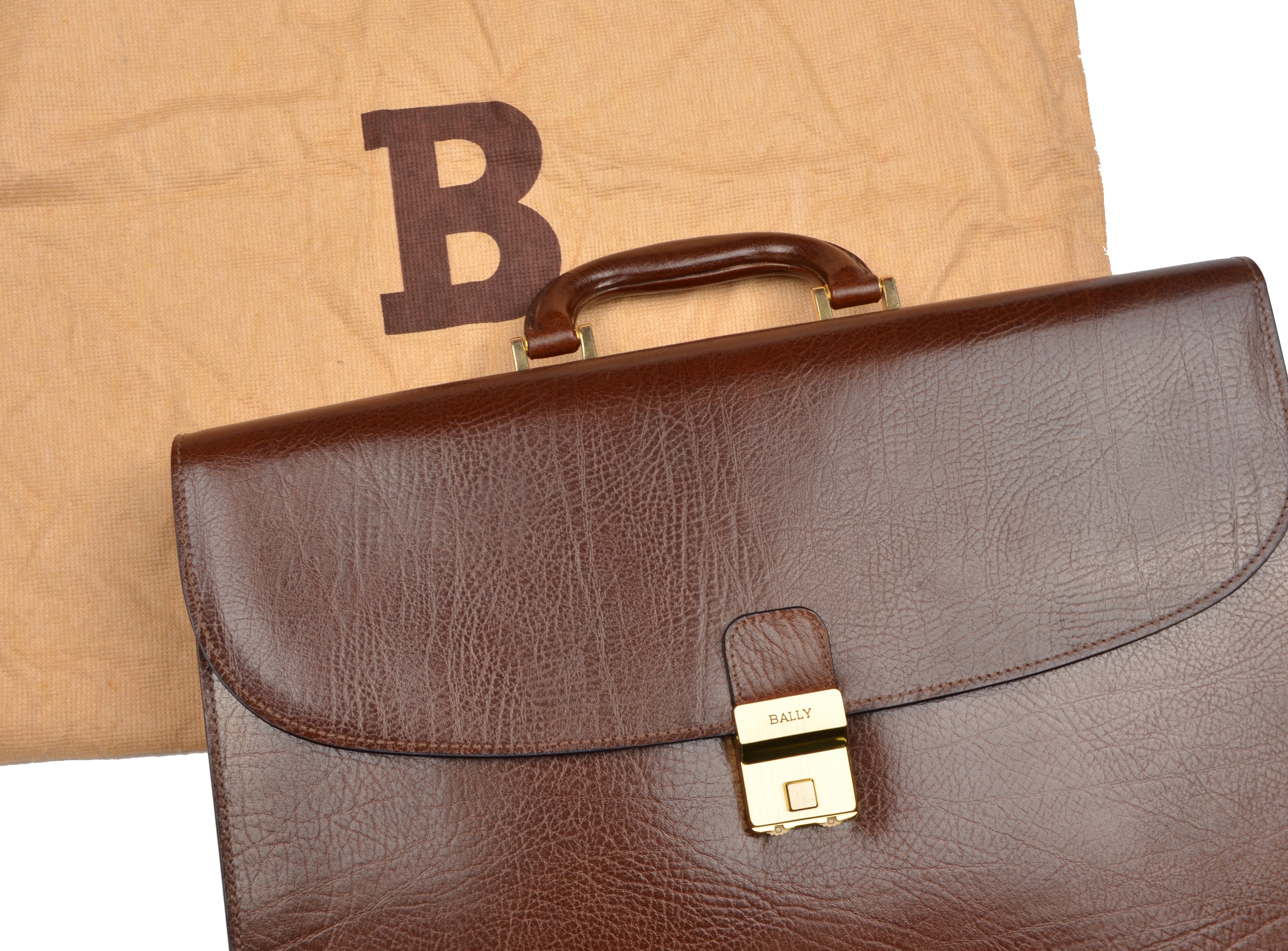 Bally briefcase store brown