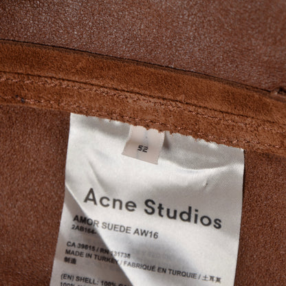Acne Studios Amor Suede Jacket Size 52 - Brown
