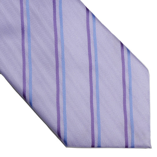 Elli Segatori Silk Striped Tie - Lavender