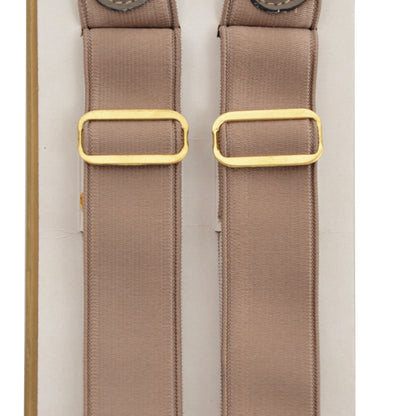 2 Pairs of Vintage Domino Braces/Suspenders Size 110 - Champagne/Dark Grey