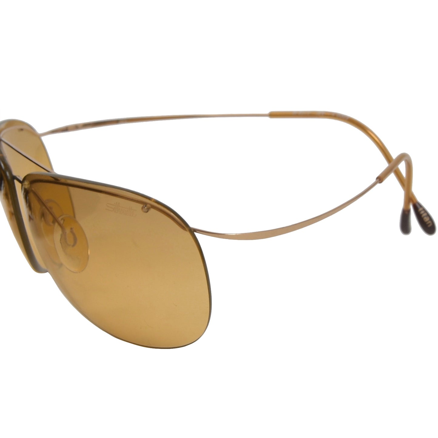 Silhouette Titan 8575 Randlose Sonnenbrille aus Titan - Gold