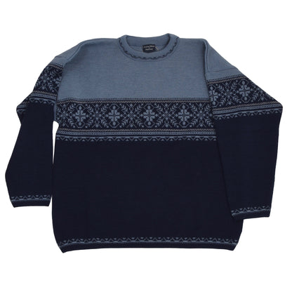 Active Wear of Norway Thick Wool Sweater Size XXL - Navy/Light Blue