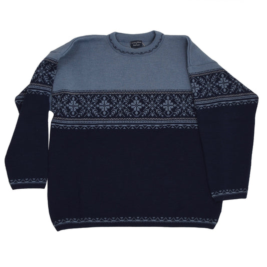 Active Wear of Norway Pullover aus dicker Wolle, Größe XXL – Navy/Hellblau