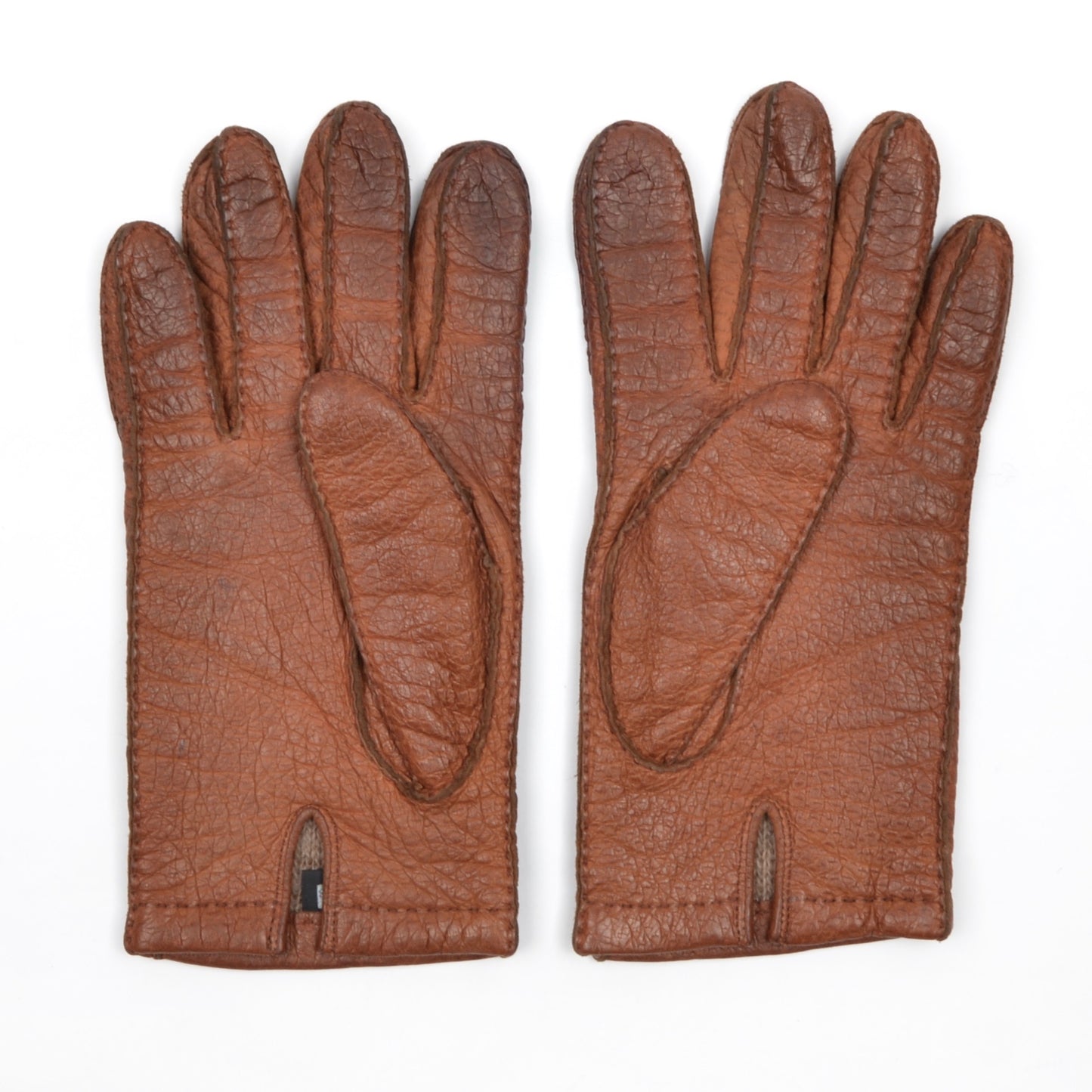 Lined Peccary Gloves  - Rust Brown