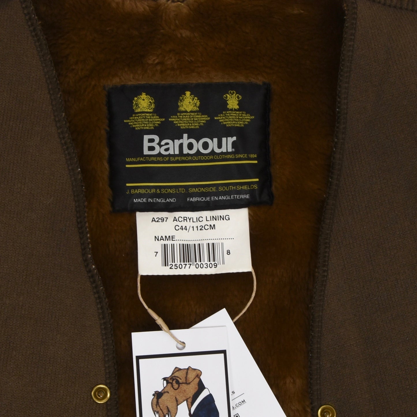 Barbour A297 Acrylfutter Größe C44/112cm - Braun