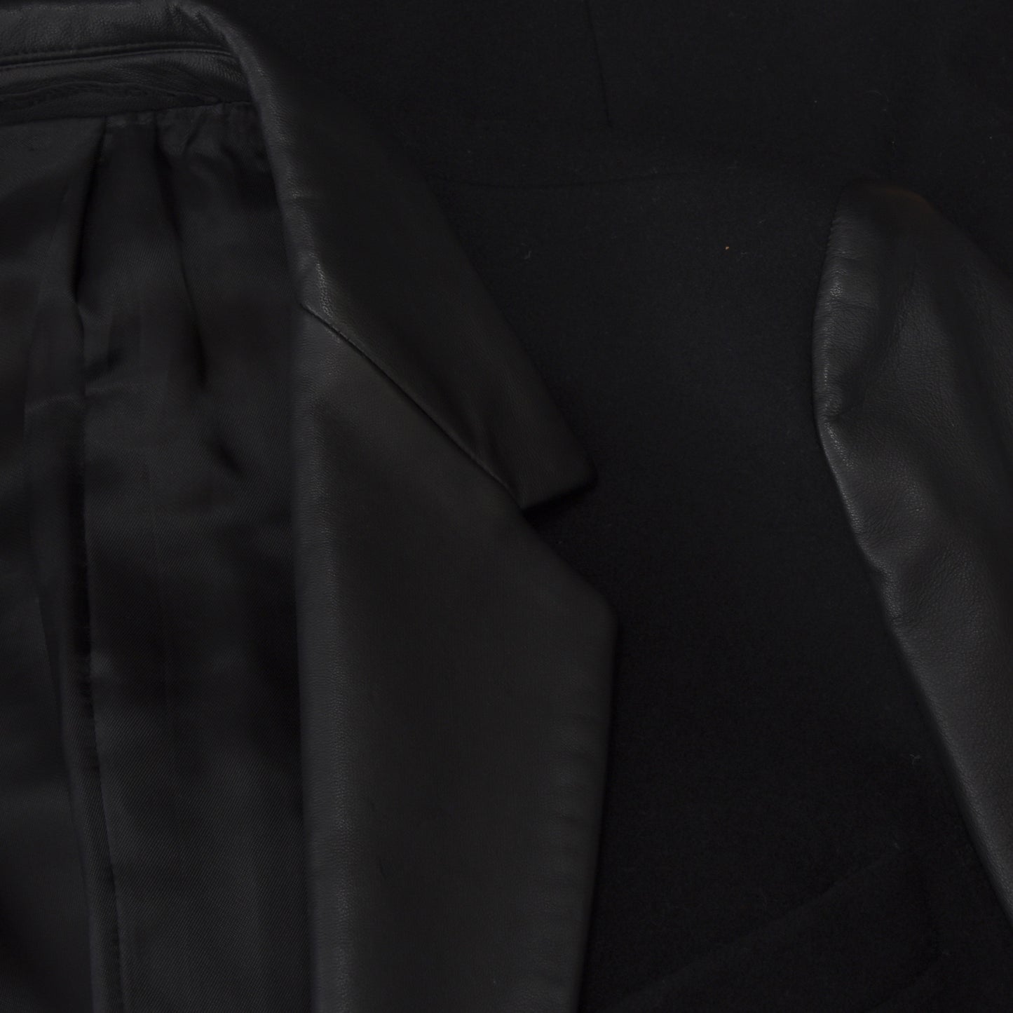 Versace for H&amp;M Mantel aus Wollmischung feat. Lederhüllen Größe 48 - Schwarz