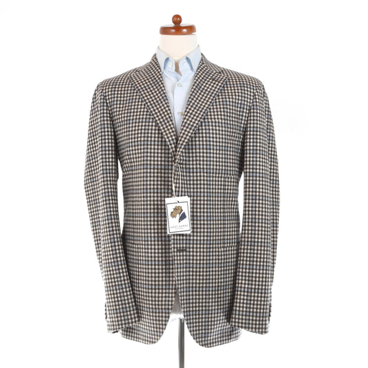 Raffaele Caruso Wool-Cashmere Jacket Size 54 - Plaid