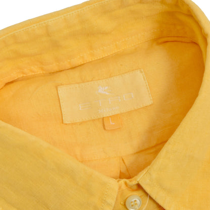 NWOT Etro Milano Linen Shirt Size L - Yellow