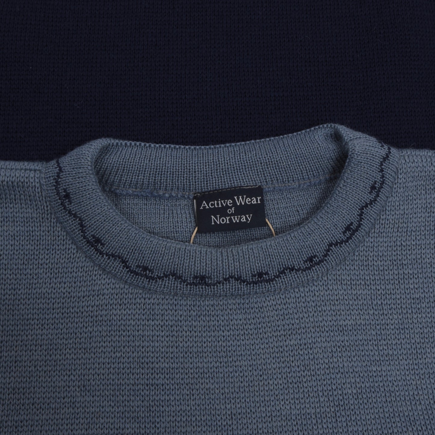 Active Wear of Norway Pullover aus dicker Wolle, Größe XXL – Navy/Hellblau