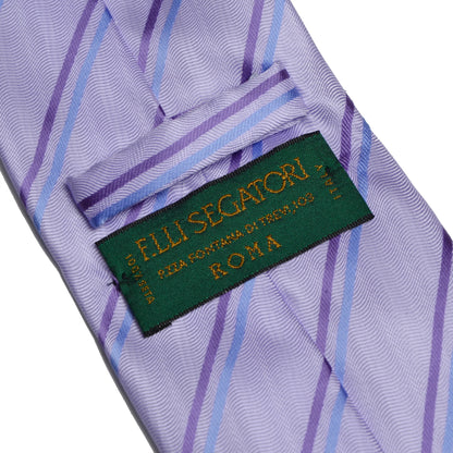 Elli Segatori Silk Striped Tie - Lavender