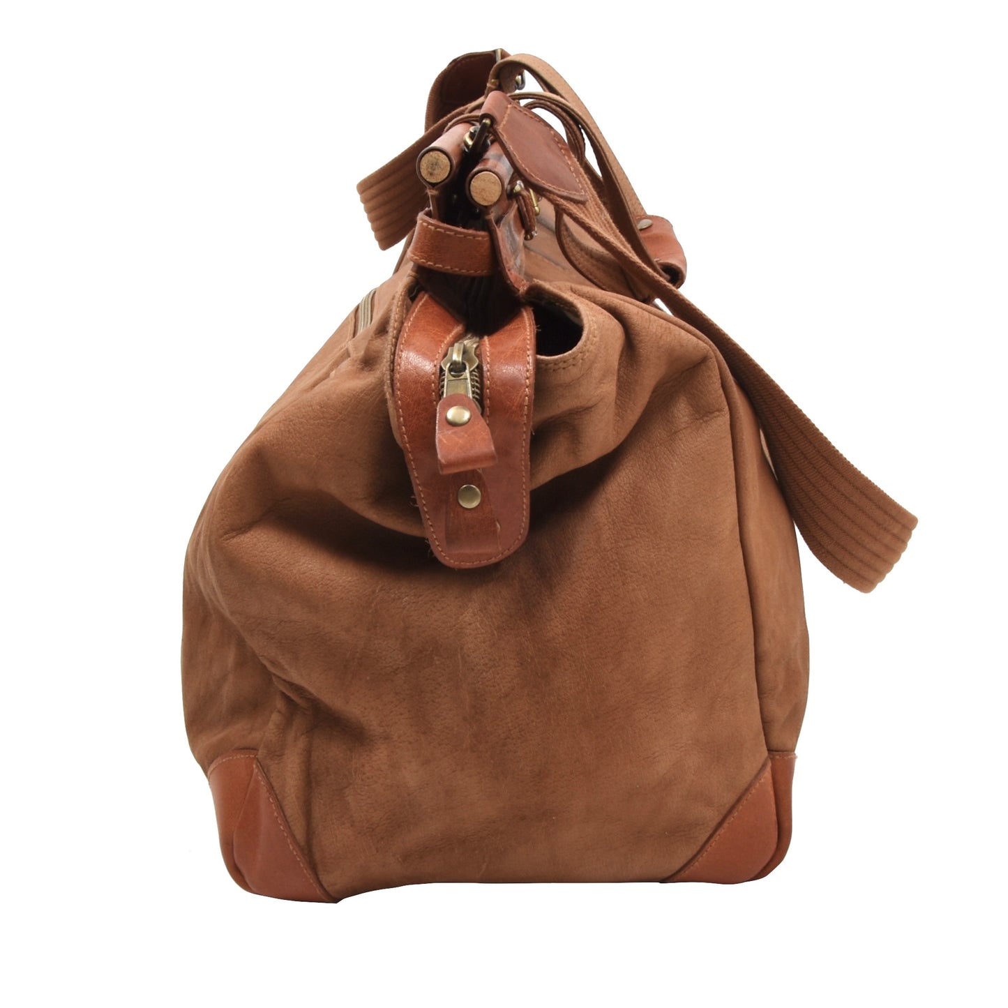 Casablanca Leather Weekender/Duffle Bag - Tan/Brown