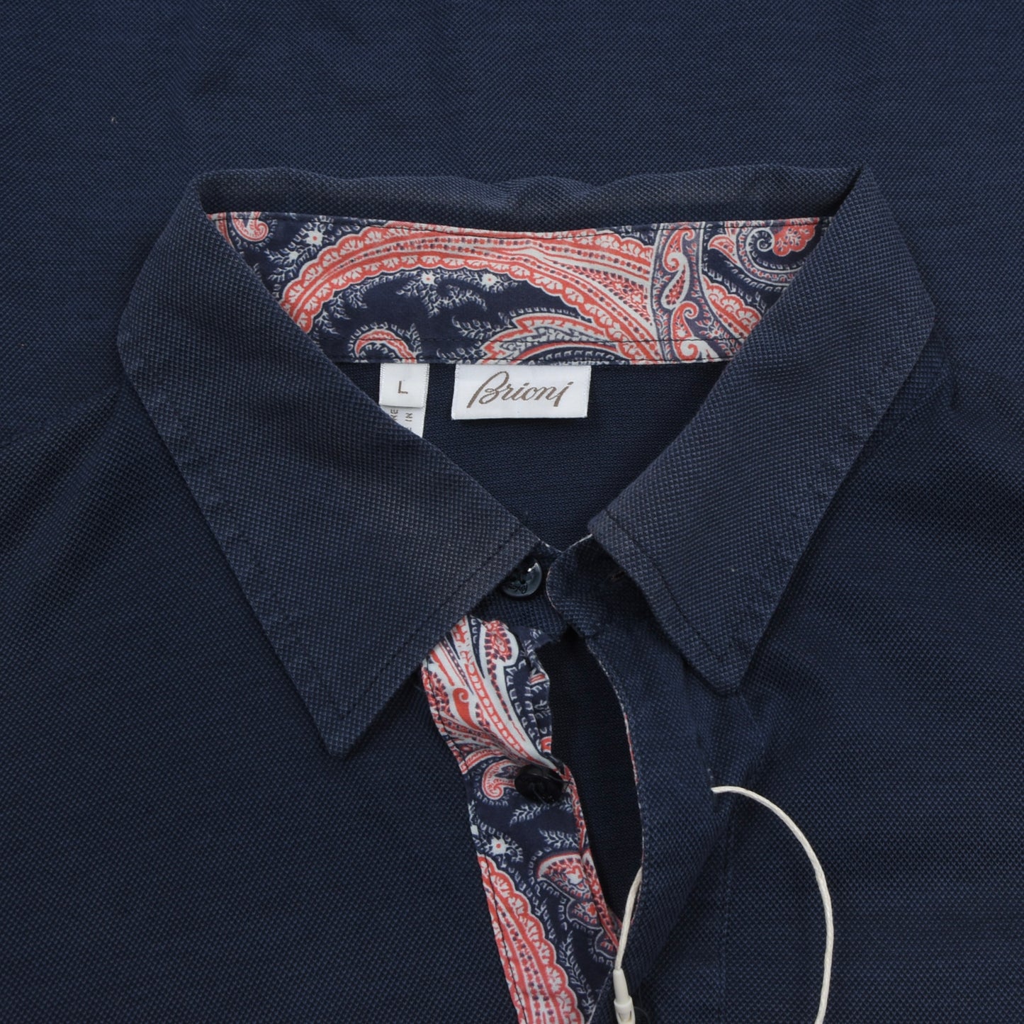 Brioni Cotton Polo Shirt Size L - Navy Blue