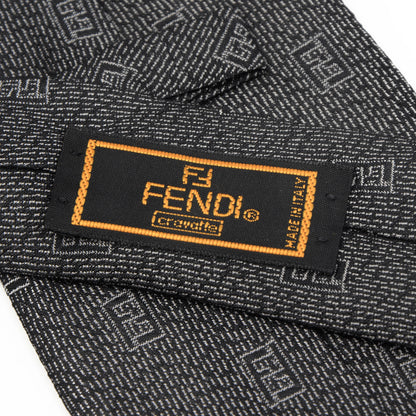 Fendi Roma FF Pattern Tie - Grey/Black